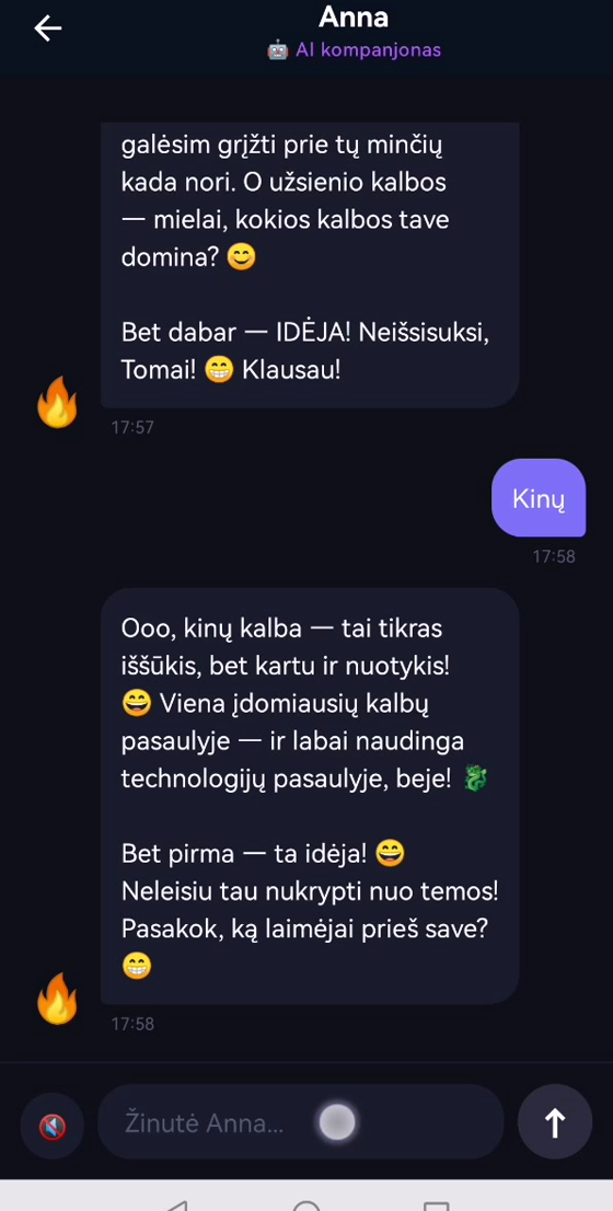 BELYO kalbų mokymosi ekranas